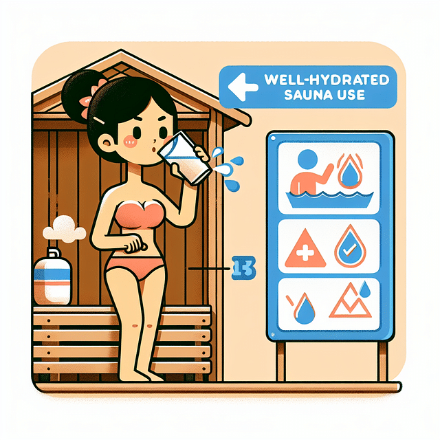 person drinking water before entering a sauna
