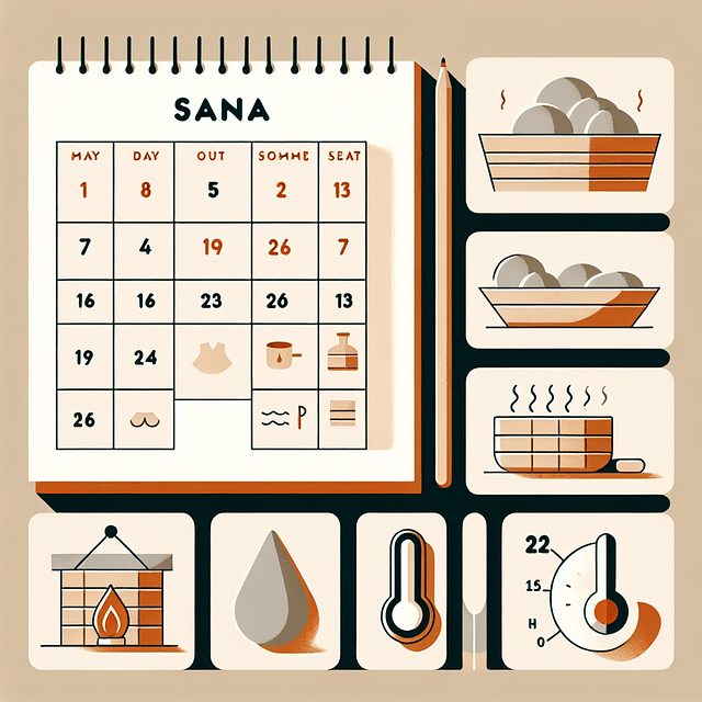 calendar with sauna sessions marked