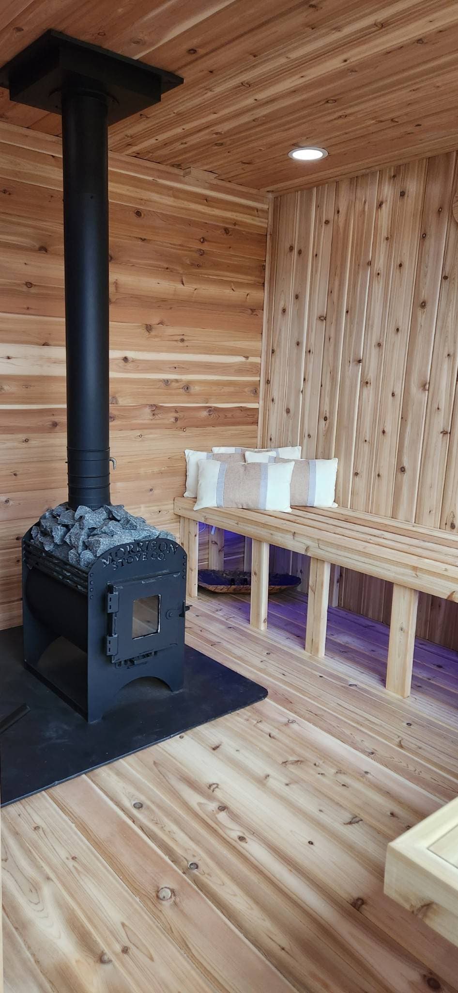 sauna chimney stove