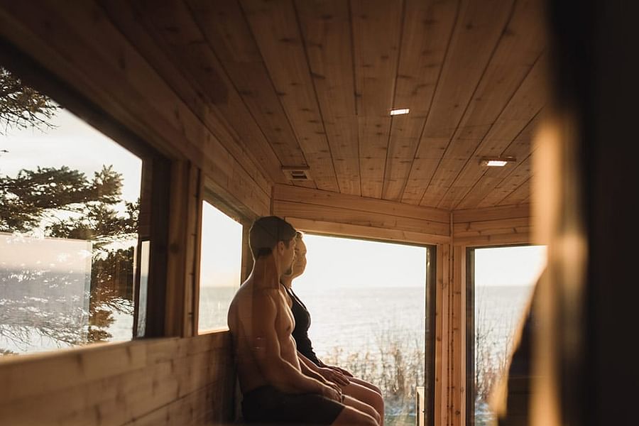 Scandinavian stone sauna