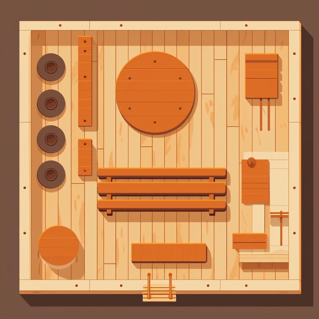 Assembled base of a sauna