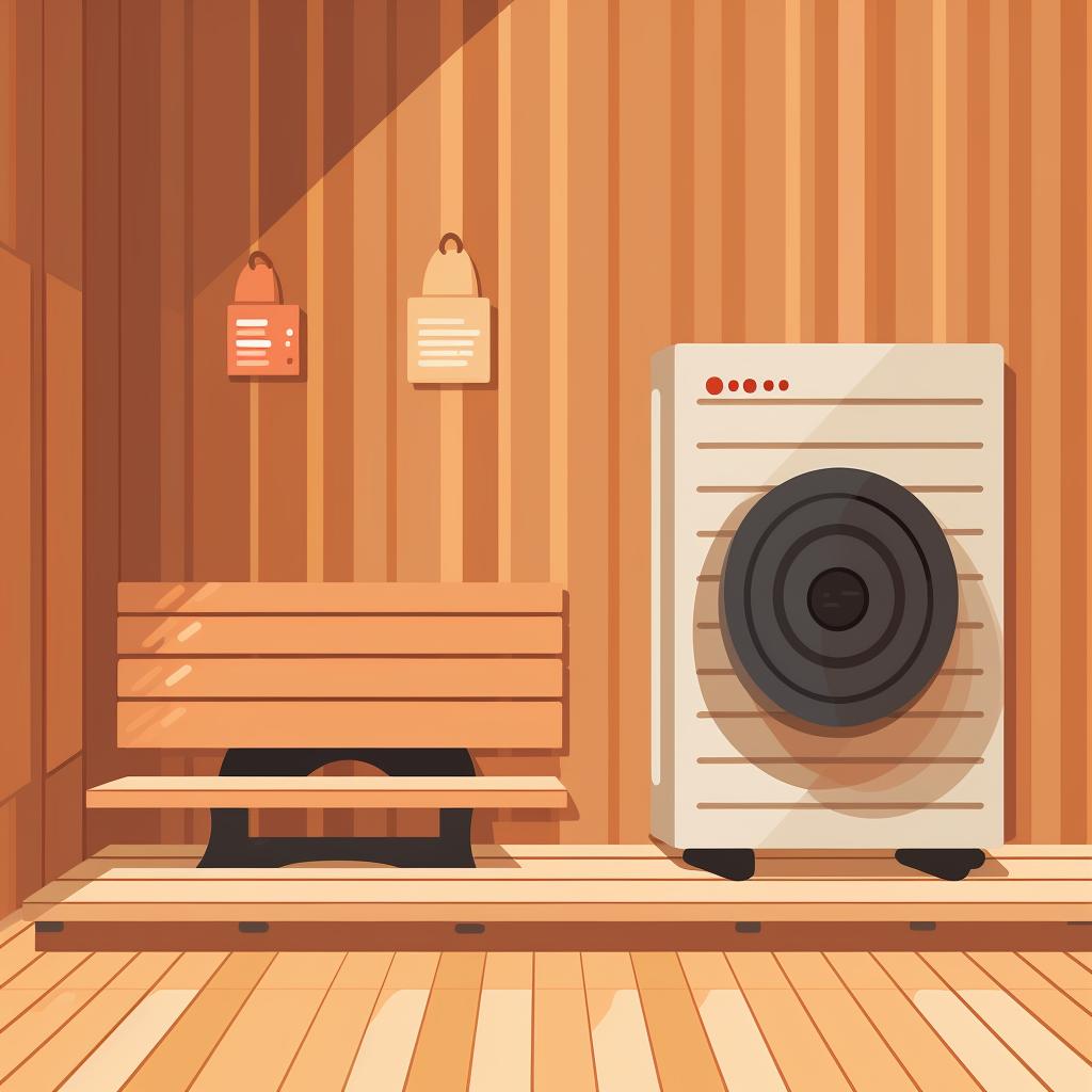 Installed heater inside a sauna