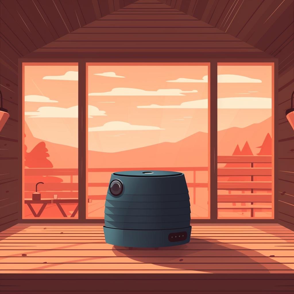Bluetooth speaker inside a sauna