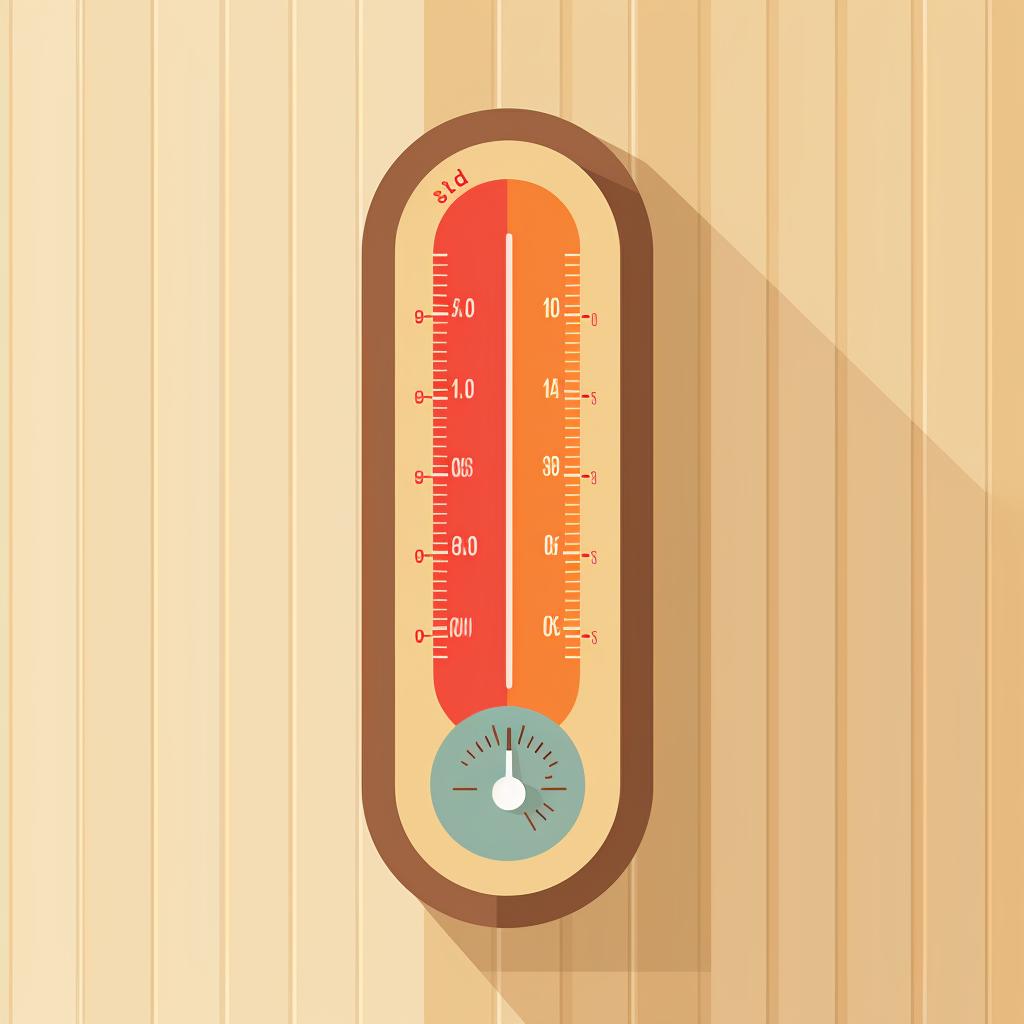 Sauna thermometer showing ideal temperature