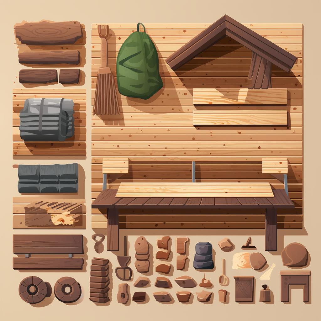 Materials required for building a sauna