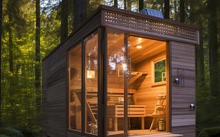 Where can I find detailed plans to build a small outdoor sauna?